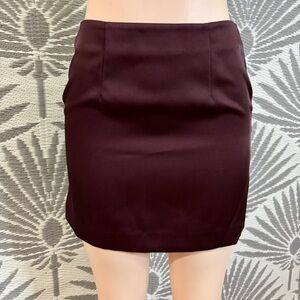 Satin Mini Skirt Burgundy Women’s Sz 2 Festival Y2K Club Wear Coachella
